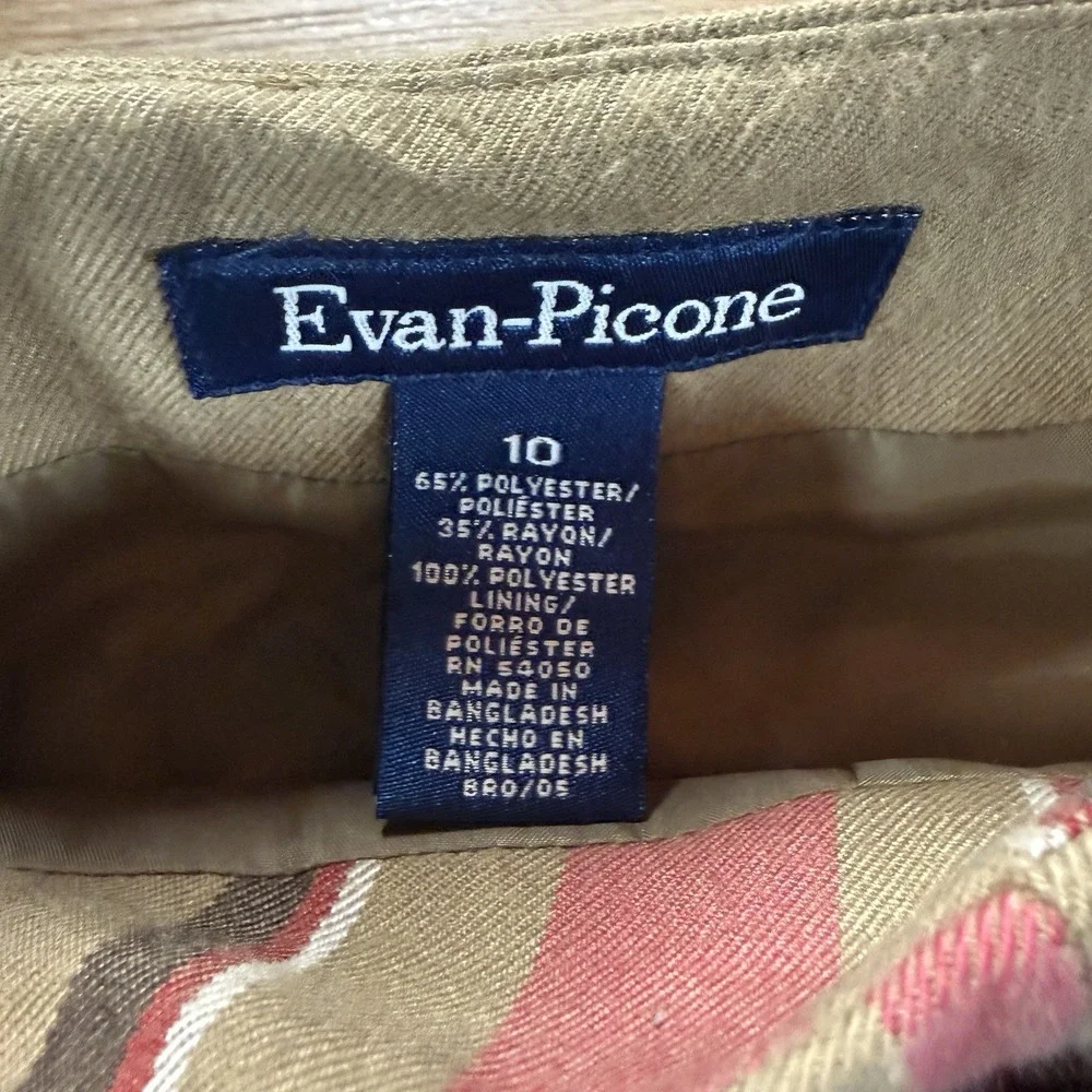 Evan Picone Vintage Y2K Plaid Skirt Women's 10 Pink Tan Fringe Midi Belted Fall - Picture 3 of 7